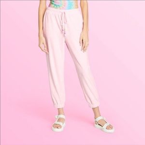 stoney clover lane pink terry cloth jogger sweatpants